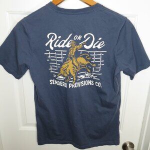 Sendero Provisions Co. Ride Or Die Graphic Double Sided T-Shirt Blue Size Medium